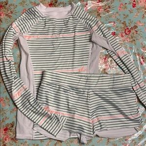 Real Skipper rash guard top and shorts.